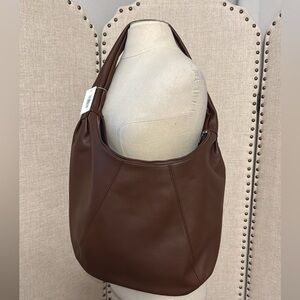 Elegant Brown Leather Shoulder Bag